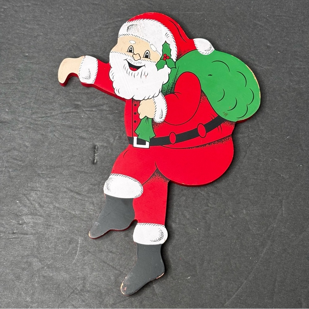 Vtg Santa Christmas Hangable Ornament Ladder Climber 9” - Picture 2 of 11